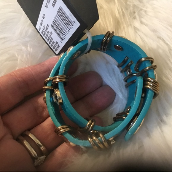 NWT Oxford Street Aqua & Clear Stone Wrap Bracelet. - Picture 4 of 10
